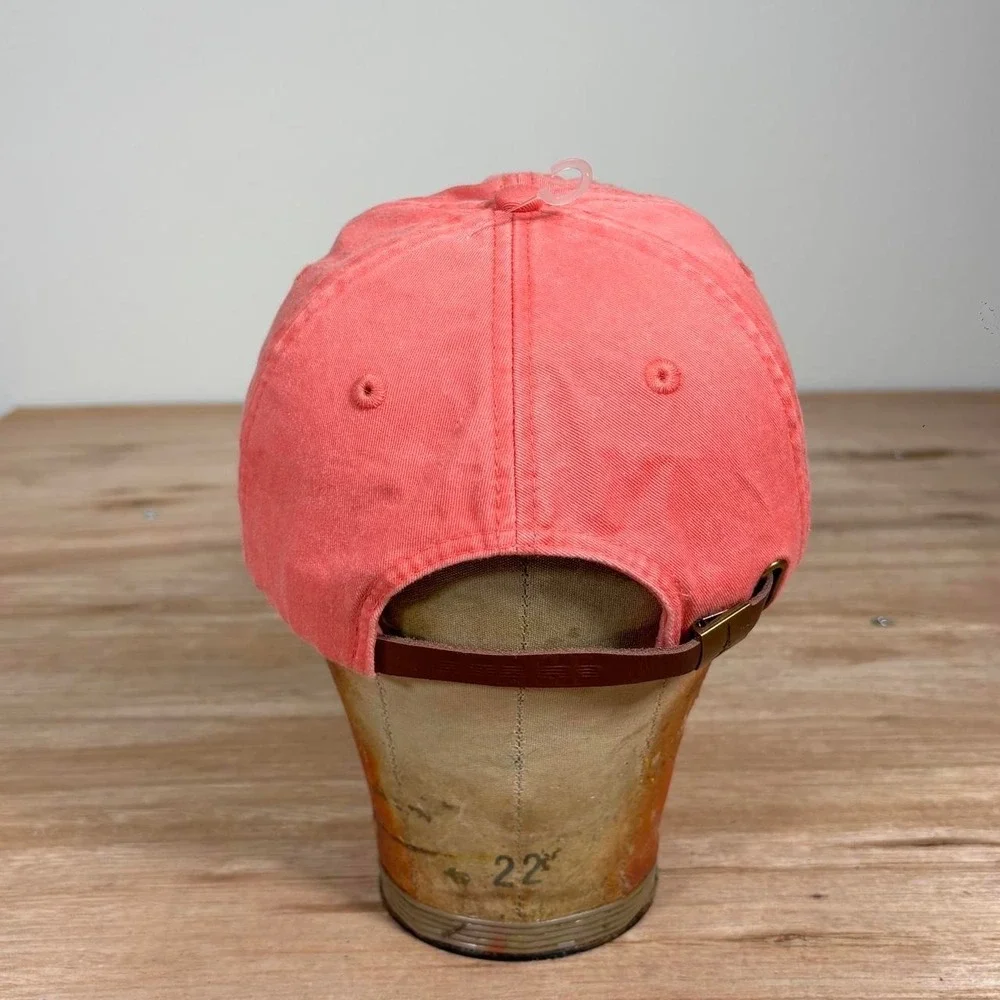 ADAMS Coral pink vintage 90s baseball cap Salmon Pink w/ Sunset Embroidery